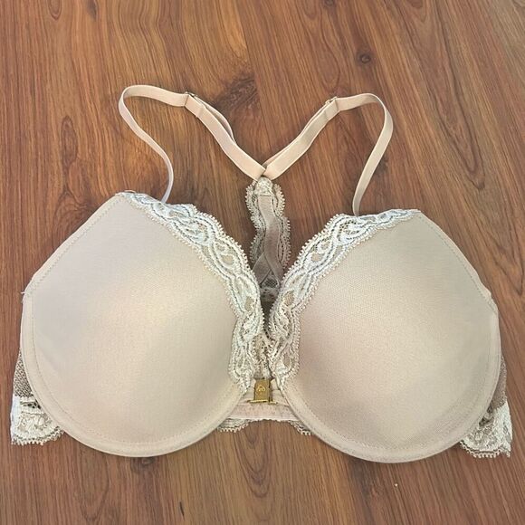 NWOT Natori beige underwire bra racer back with lace size 34C - Picture 1 of 5